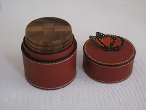 Small Cylinder Box with Puzzle Tan