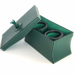 Load image into Gallery viewer, Dice cups and game box in forrest green with lid off
