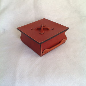 Medium Square Box with Lid Tan