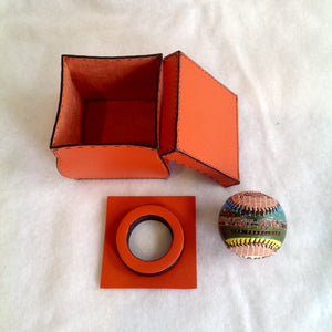 Giants Baseball in Leather Box