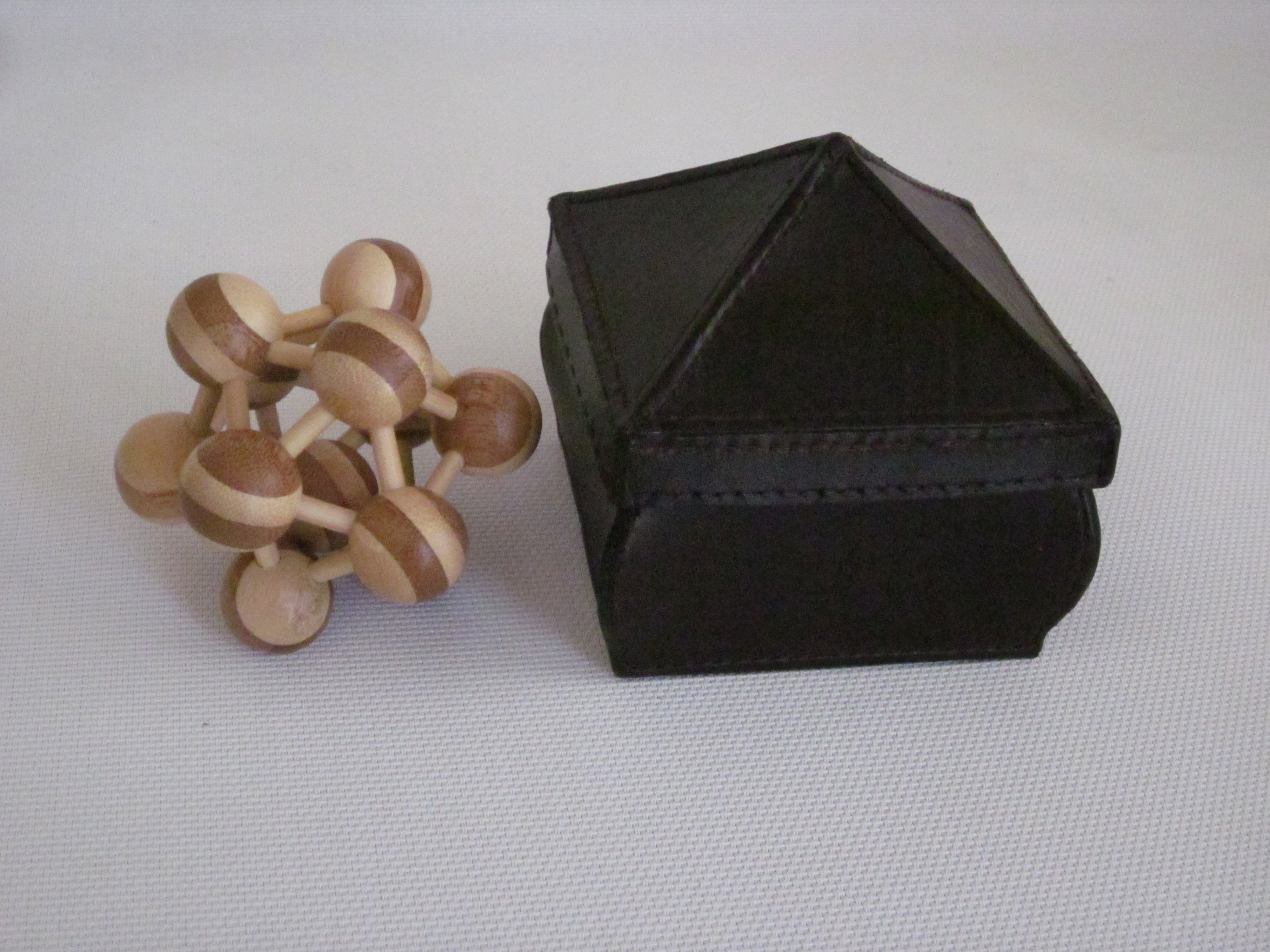 Small Square Box with Puzzle Brown